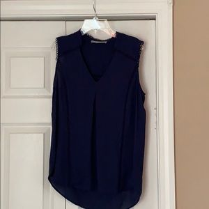 Navy v-neck blouse